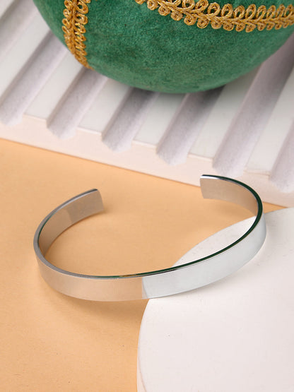 Men's Silver Stainless Steel Cuff Bracelet