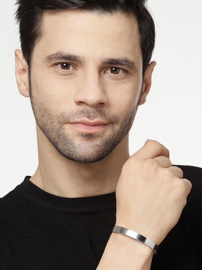 Men's Silver Stainless Steel Cuff Bracelet