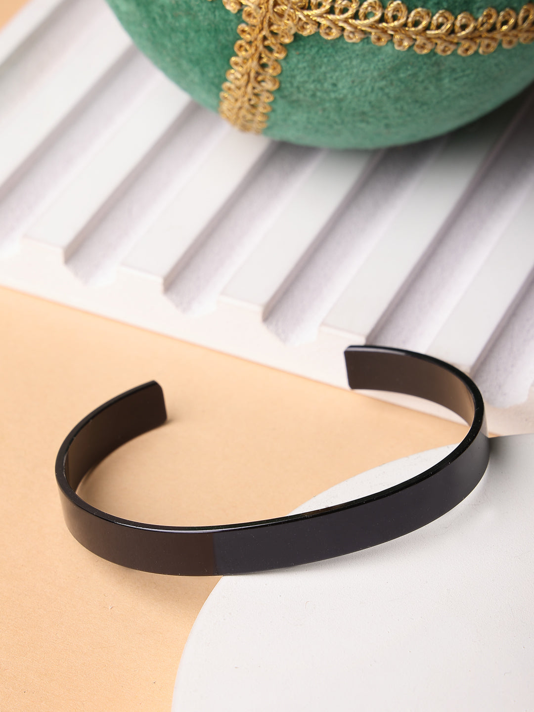 Men's Black Rhodium-Plated Stainless Steel Cuff Bracelet