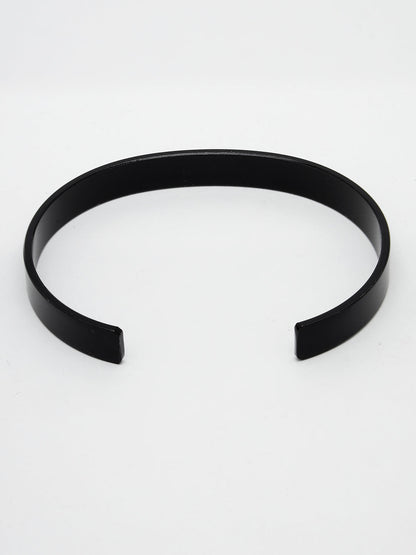 Men's Black Rhodium-Plated Stainless Steel Cuff Bracelet