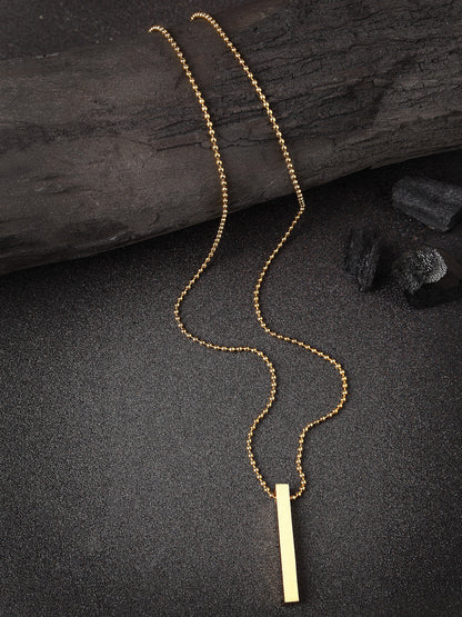 Men's Gold plated geomatric pendent with chain