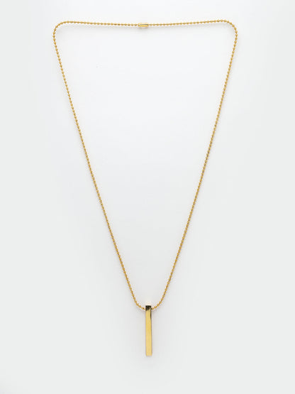 Men's Gold plated geomatric pendent with chain