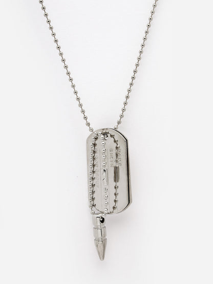 Men's silver plated milletry style pendent with chain