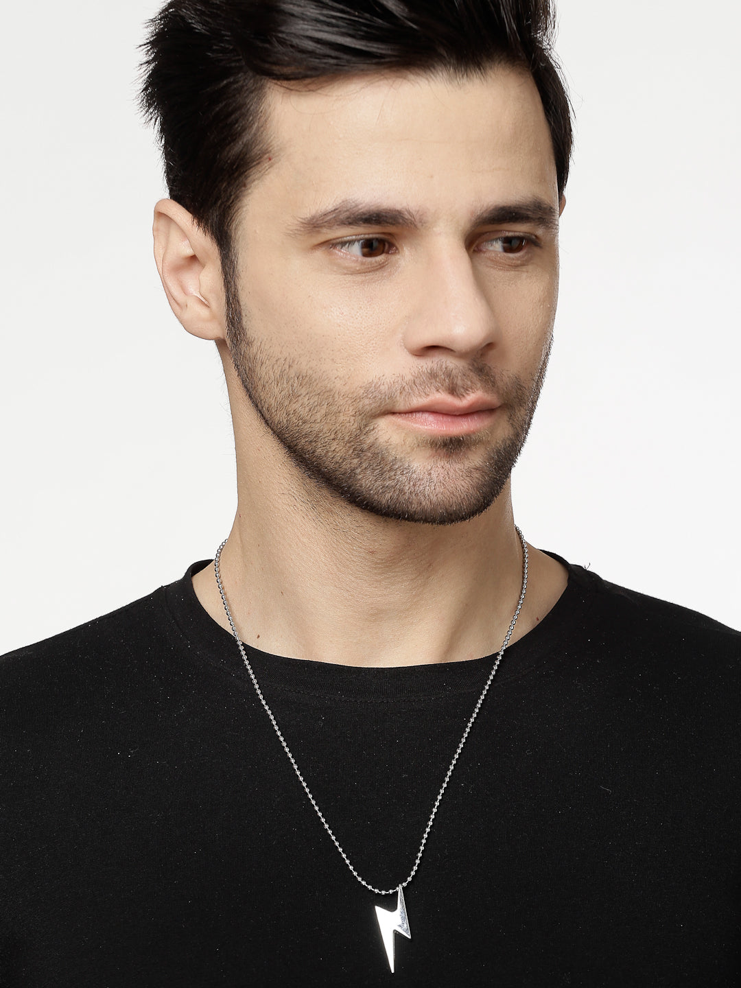 Men's silver plated flash pendent with chain