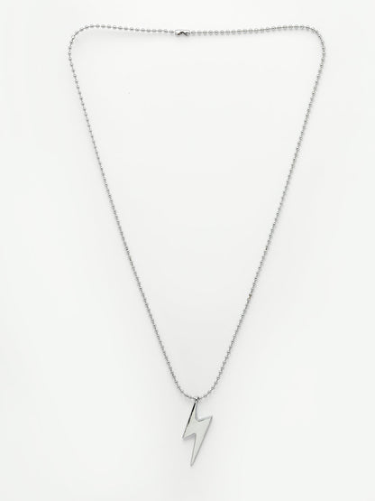 Men's silver plated flash pendent with chain