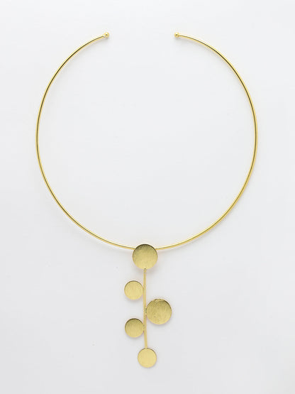 Women's Gold-plated Circular Choker Necklace