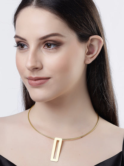 Women's Gold-plated Circular Choker Necklace