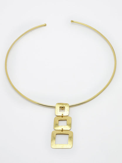 Women's Gold-plated Circular Choker Necklace