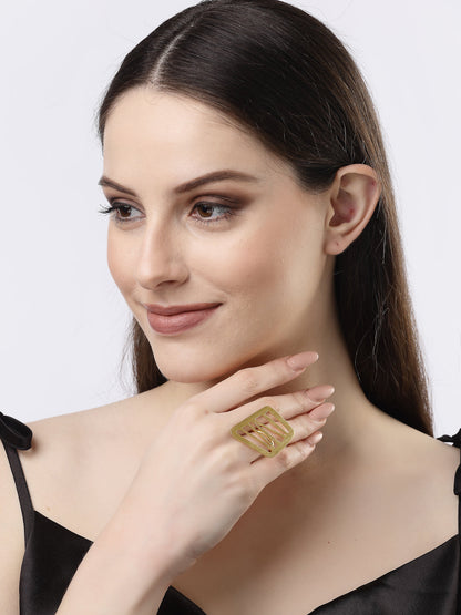 Women's Gold-plated Solid Adjustable Finger Ring