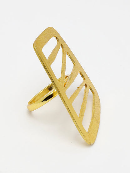 Women's Gold-plated Solid Adjustable Finger Ring