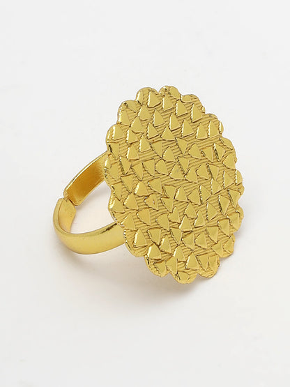Women's Gold-plated Circular Adjustable Finger Ring