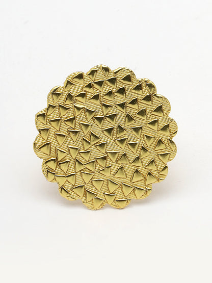 Women's Gold-plated Circular Adjustable Finger Ring