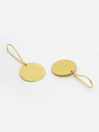 Women's Gold-plated Fish Hook Circle Drop Earrings