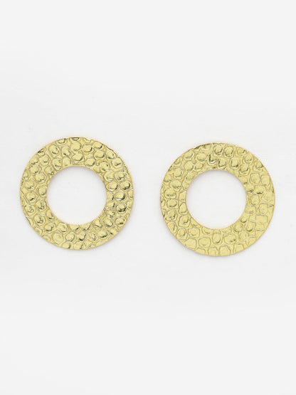 Women's Gold-plated Cut Out Circle Drop Earrings