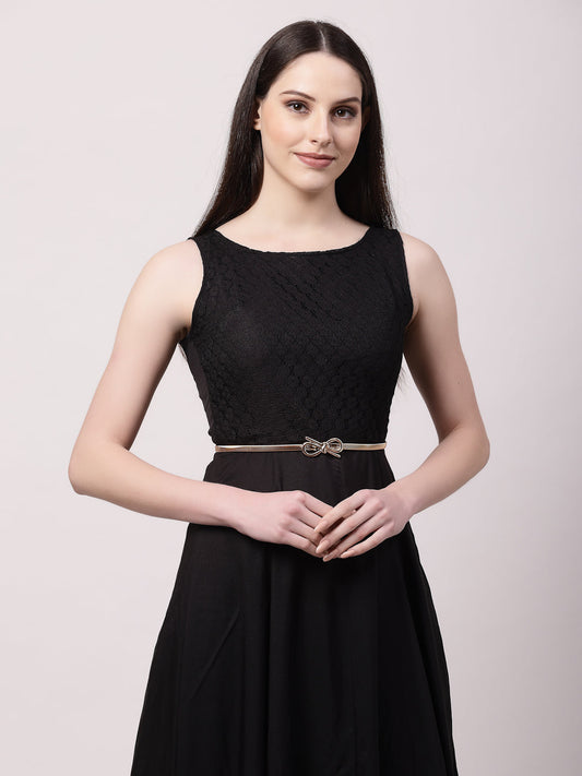 Women's circular gold plated stretchable metal belt