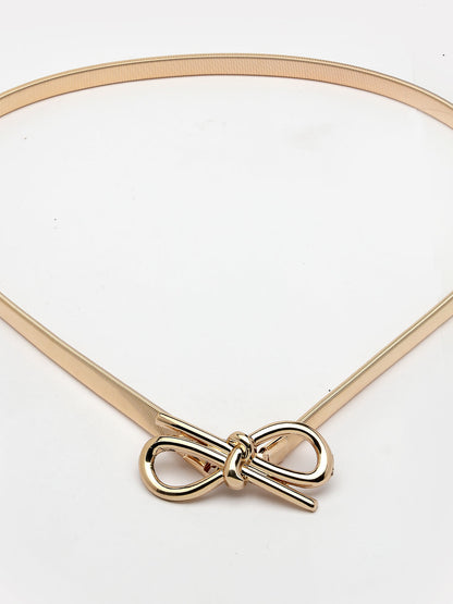 Women's circular gold plated stretchable metal belt