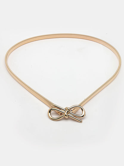 Women's circular gold plated stretchable metal belt