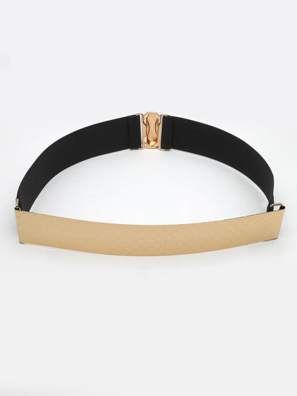Women's circular gold plated adjustable broad belt