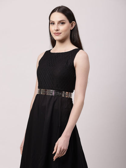 Women's circular silver plated adjustable broad belt