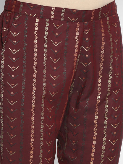 Women's Grey Color Muslin Floral A-Line Digital Printed Kurta Pant Set