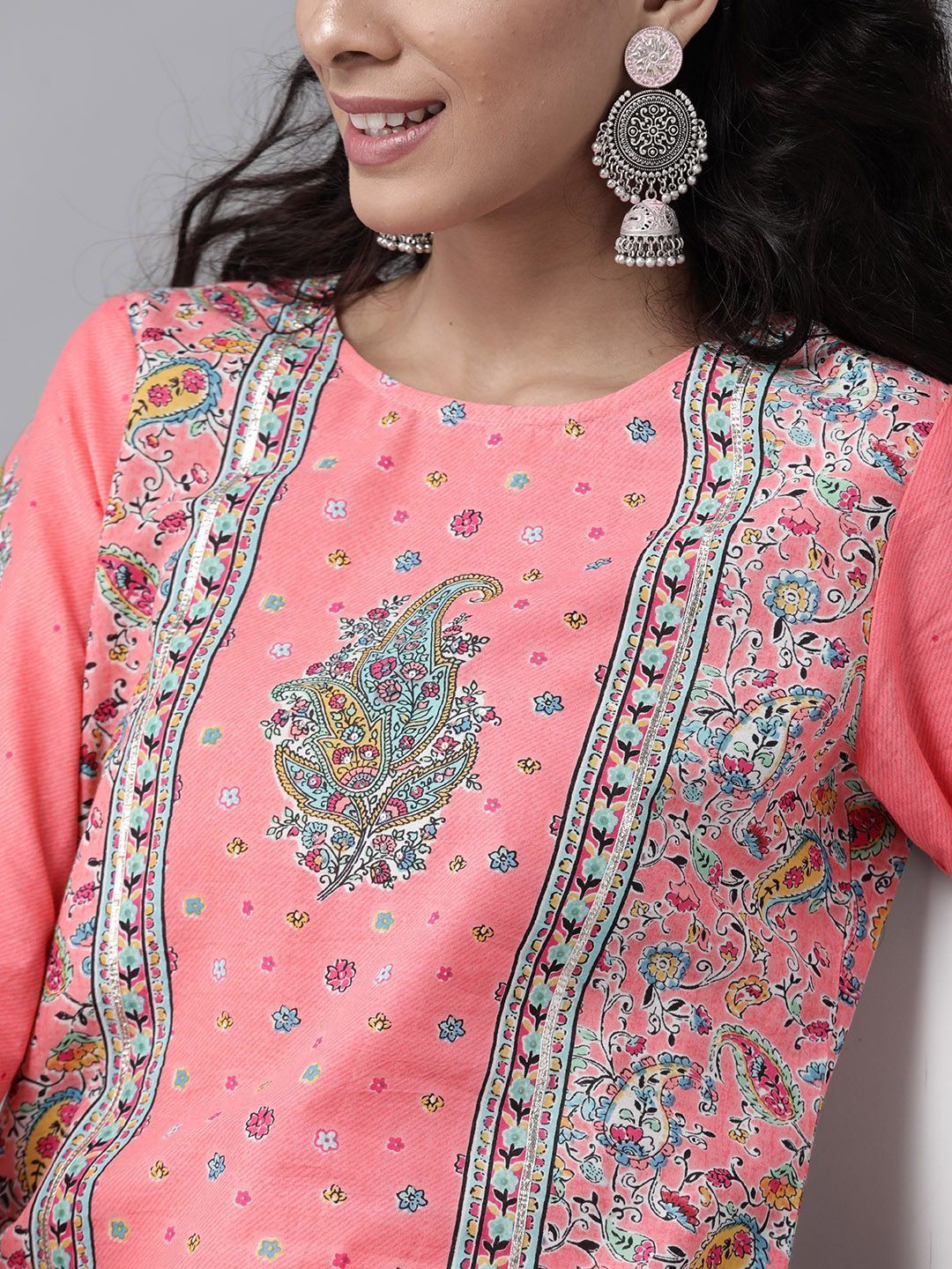 Women's Floral Printed Straight Kurta Palazzo Set