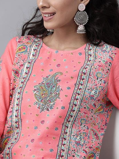 Women's Floral Printed Straight Kurta Palazzo Set