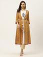 Women's Kurta Pant Set with Printed Jacket