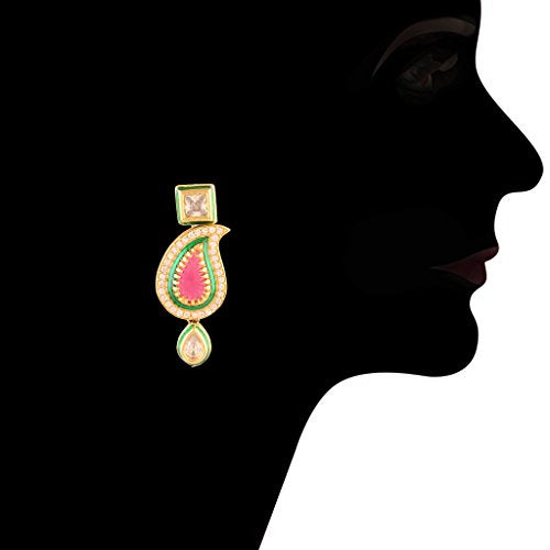 Women's 18k-gold-plated-beaded-ruby-jewellery-set-glided-kundans p0005w-1
