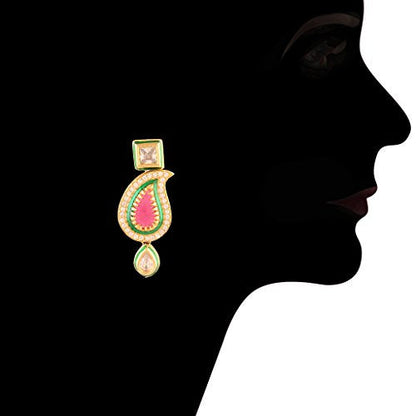Women's 18k-gold-plated-beaded-ruby-jewellery-set-glided-kundans p0005w-1