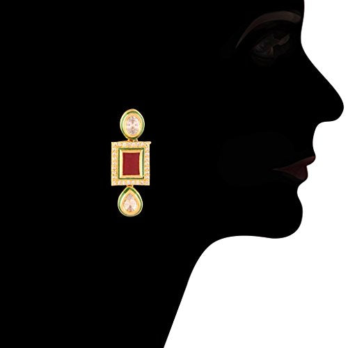 Women's 18k-gold-plated-beaded-ruby-jewellery-set-glided-kundans p0005w-1