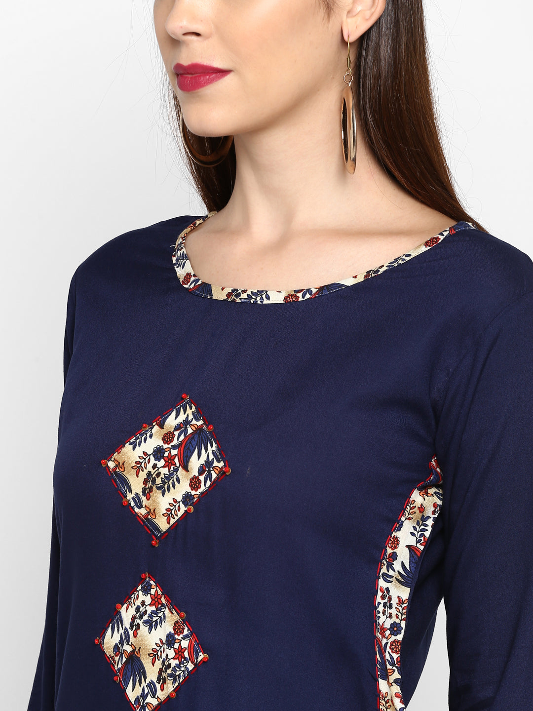 Women's Blue Rayon Kurta By Vbu