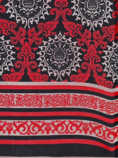 Women's Multicolor Cotton Blend Printed Saree