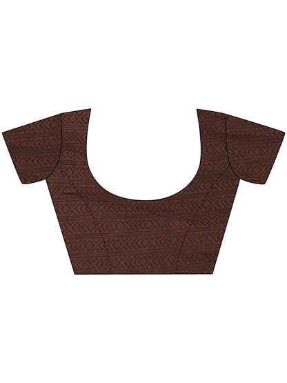 Women's Brown Georgette Checkered Saree
