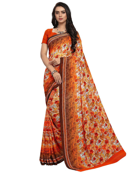 Women's Multicolor Georgette Printed Saree