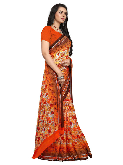 Women's Multicolor Georgette Printed Saree