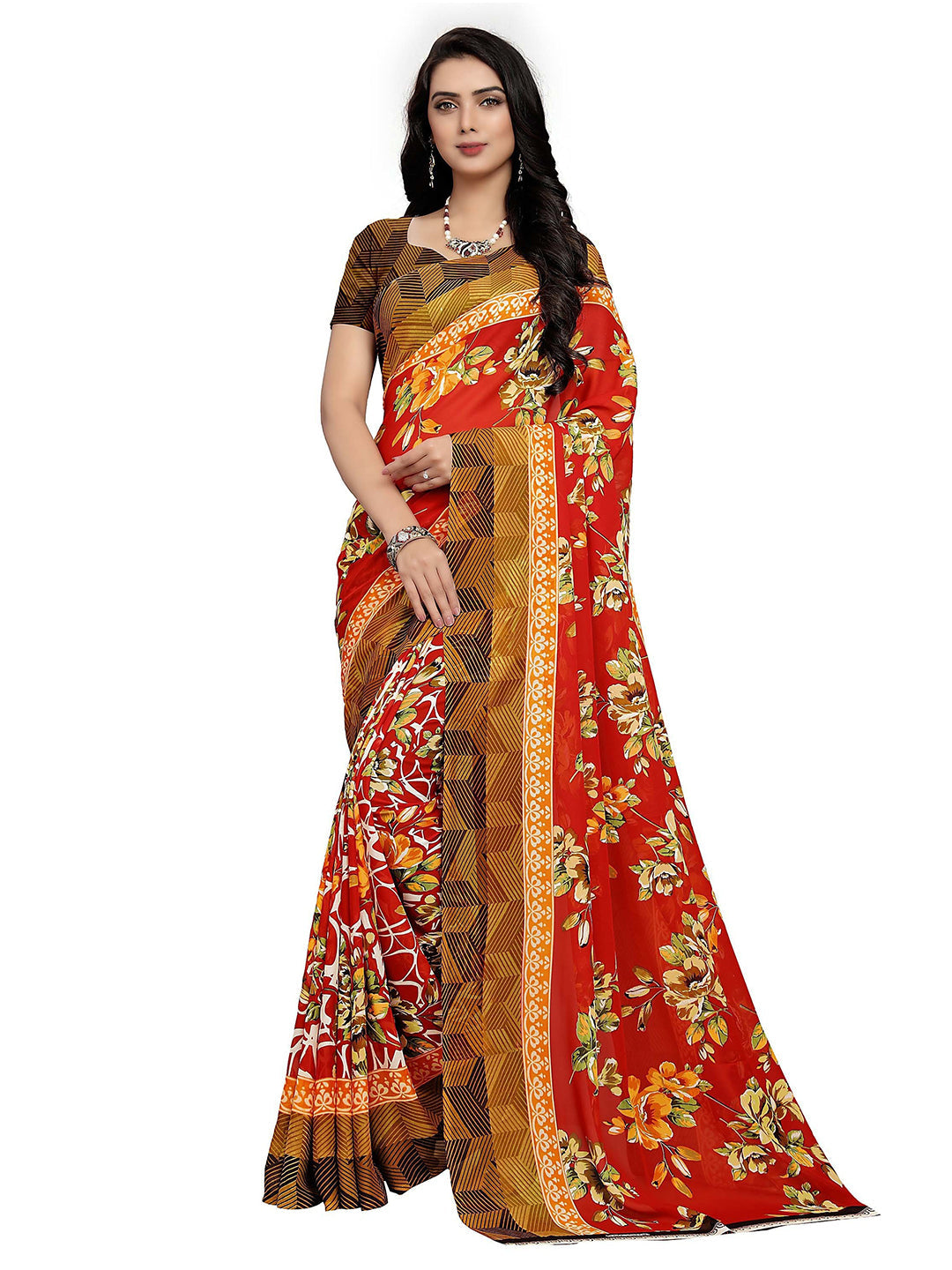 Women's Multicolor Georgette Printed Saree