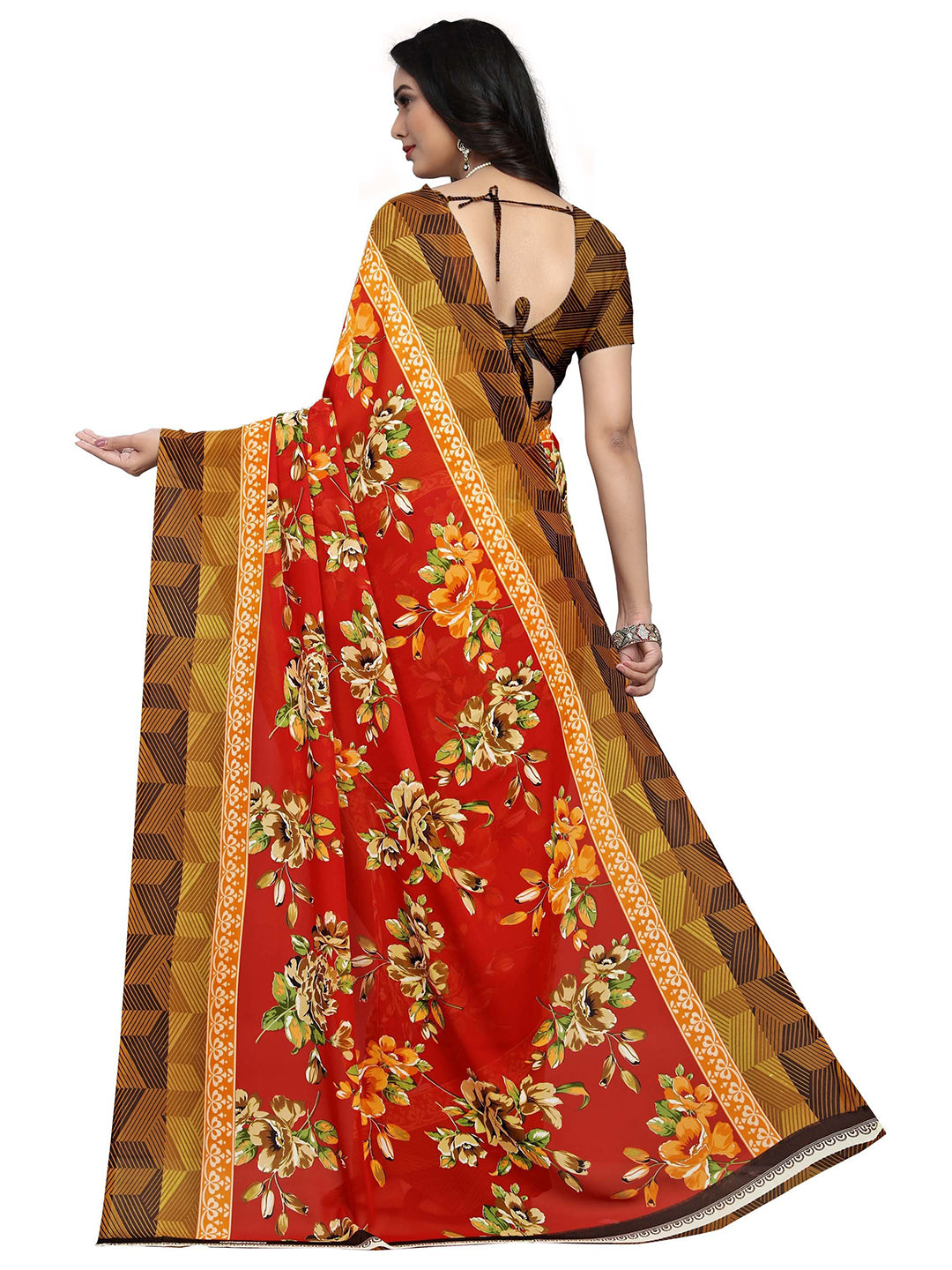 Women's Multicolor Georgette Printed Saree