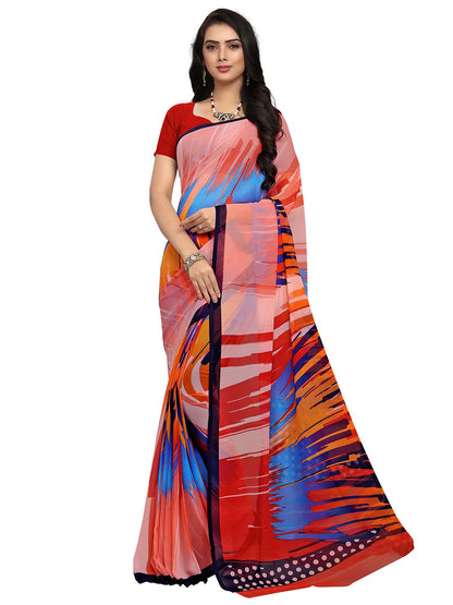 Women's Multicolor Georgette Printed Saree