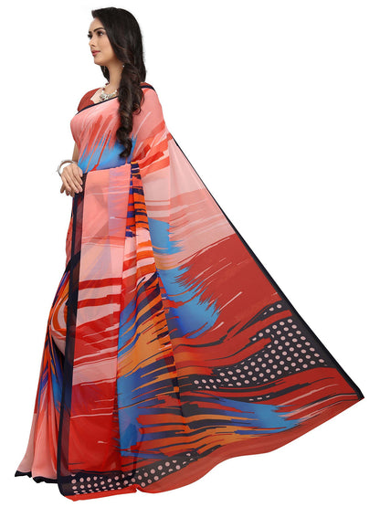Women's Multicolor Georgette Printed Saree