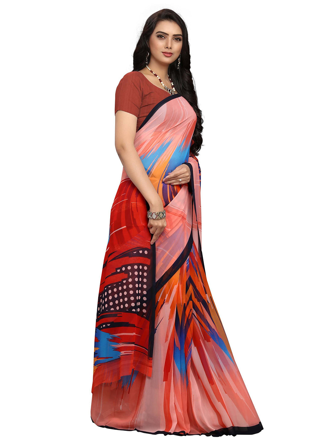Women's Multicolor Georgette Printed Saree