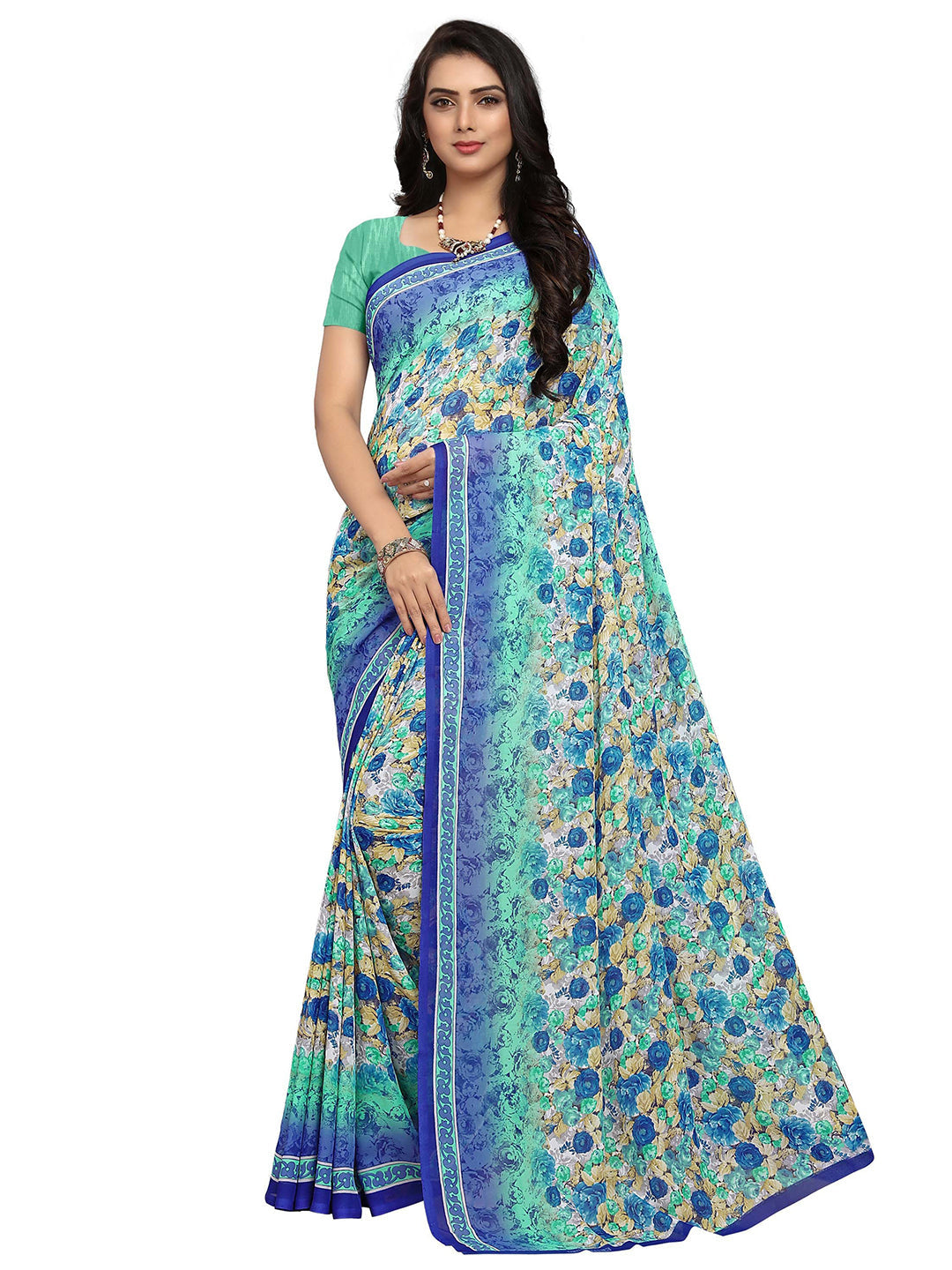 Women's Multicolor Georgette Printed Saree