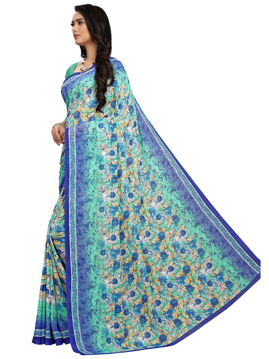 Women's Multicolor Georgette Printed Saree
