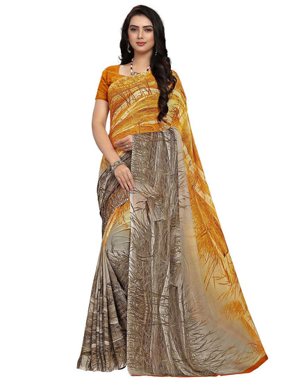 Women's Multicolor Georgette Printed Saree