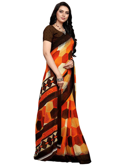Women's Multicolor Georgette Printed Saree