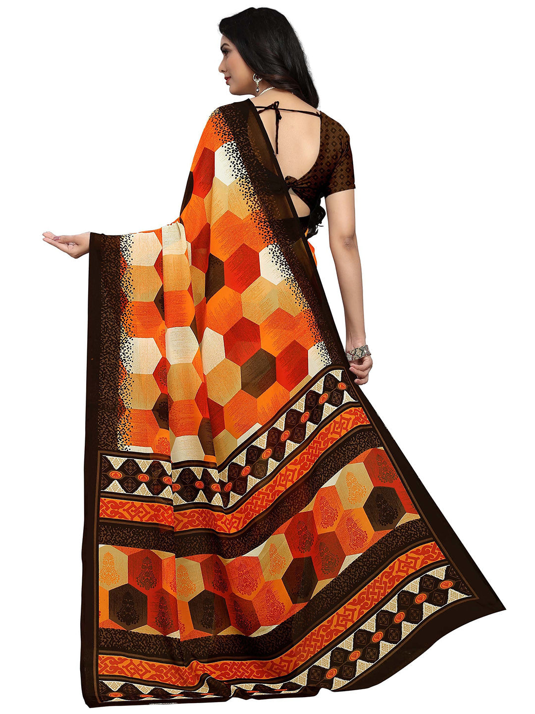 Women's Multicolor Georgette Printed Saree