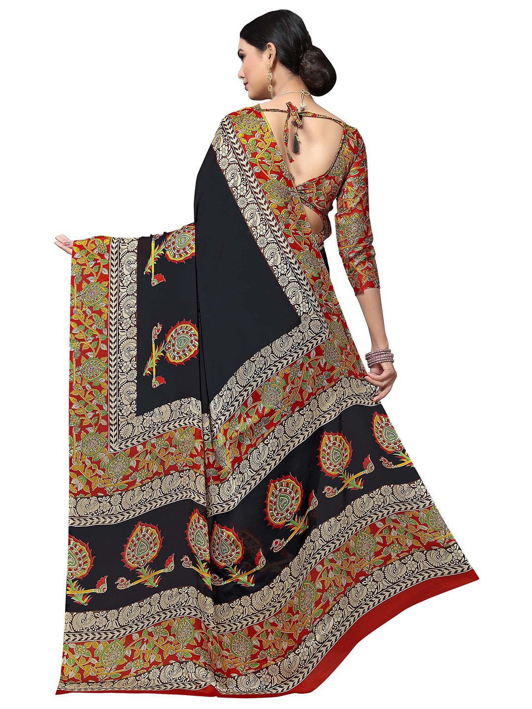 Women's Multicolor Georgette Printed Saree