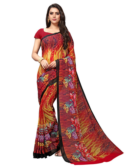 Women's Multicolor Georgette Printed Saree
