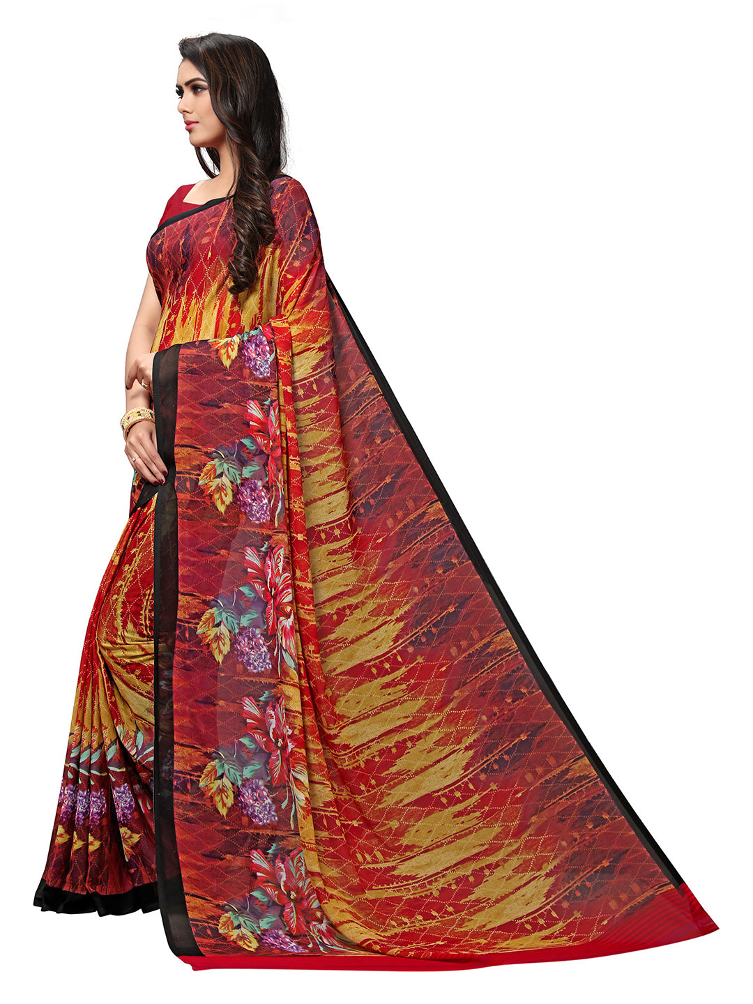 Women's Multicolor Georgette Printed Saree