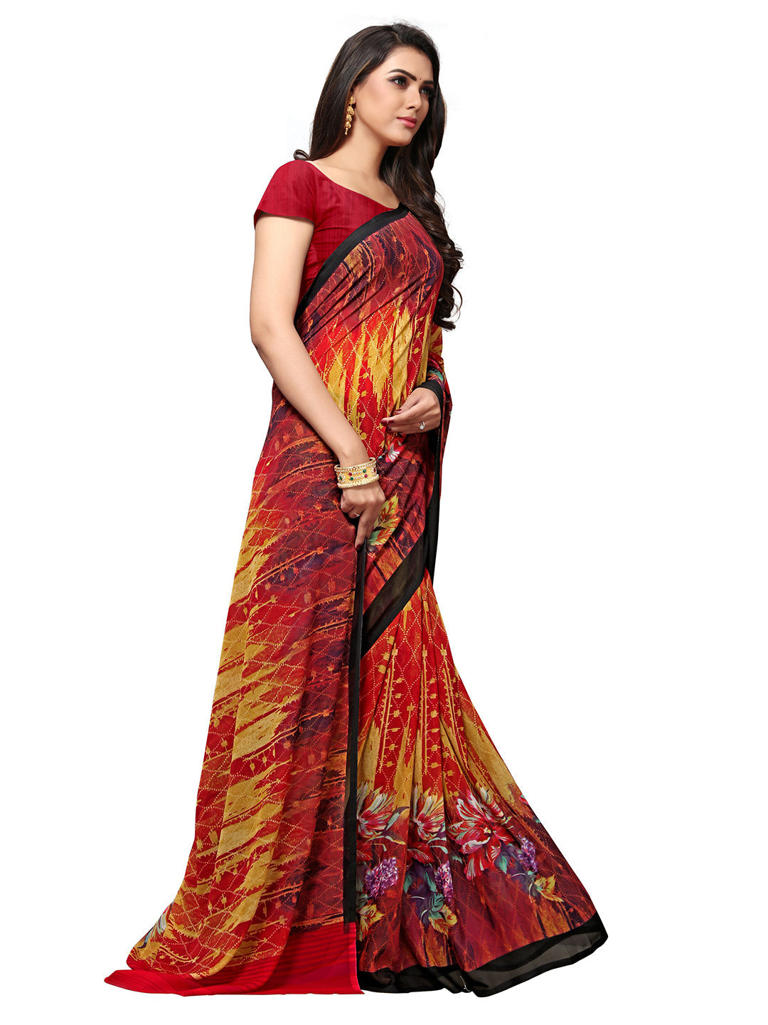 Women's Multicolor Georgette Printed Saree