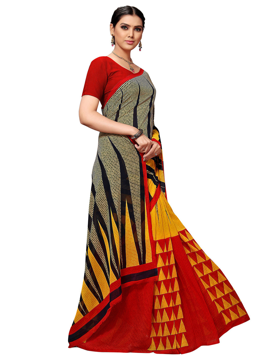 Women's Multicolor Georgette Printed Saree